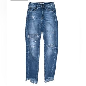 KanCan Raw Hem Ripped Jeans Size 24